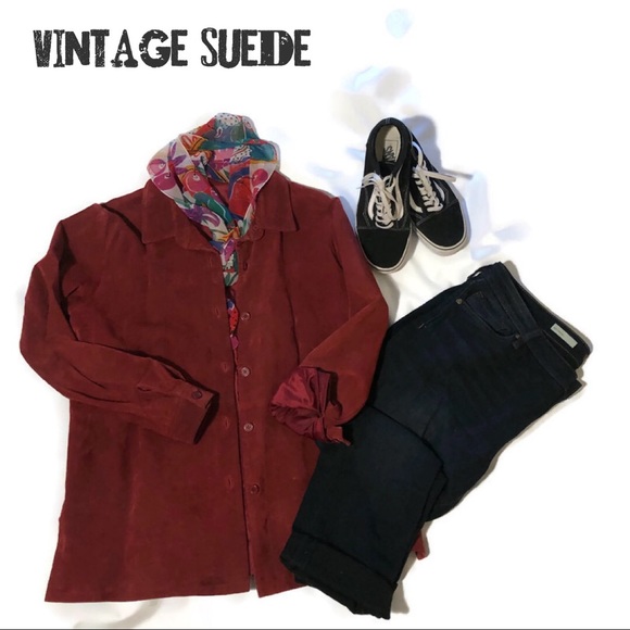 jessica holbrook Jackets & Blazers - Jessica Holbrook vintage suede long shirt jacket